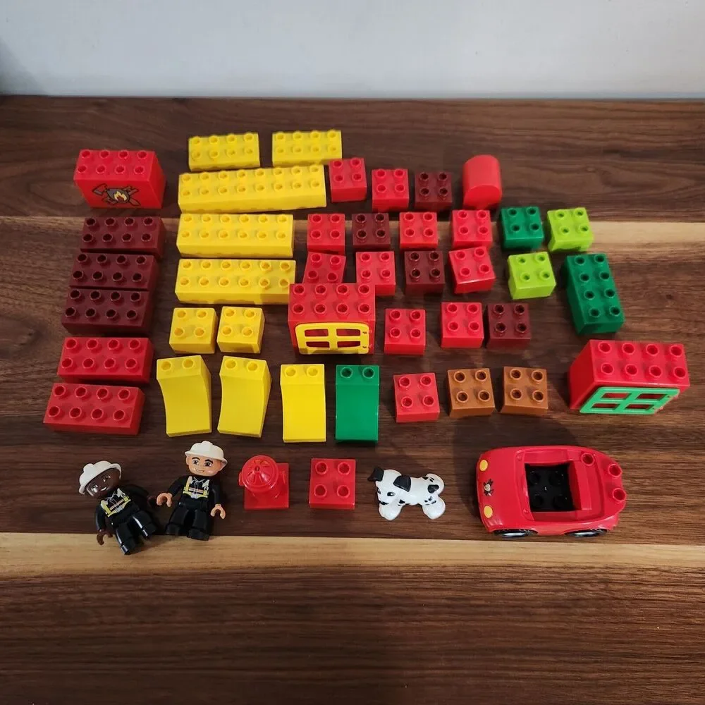 Lego Duplo My First Fire Station Set 6138 Firefighters Dalmatian Incomplete
